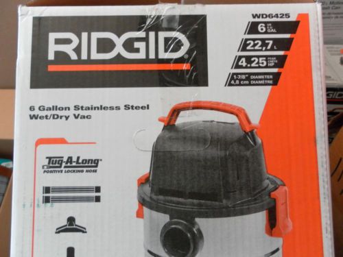 #3 ridgid wd6425 6 gal. stainless steel wet / dry shop vacuum for sale