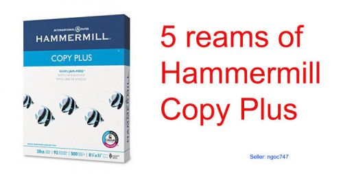 Hammermill Copy Plus Paper, 8 1/2&#034; x 11&#034;, 5 reams case 2500 Sheets 92 brightness