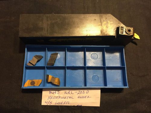 Kennametal NH5 NRL-203D Tool Holder w/ 5 Mixed Carbide Inserts