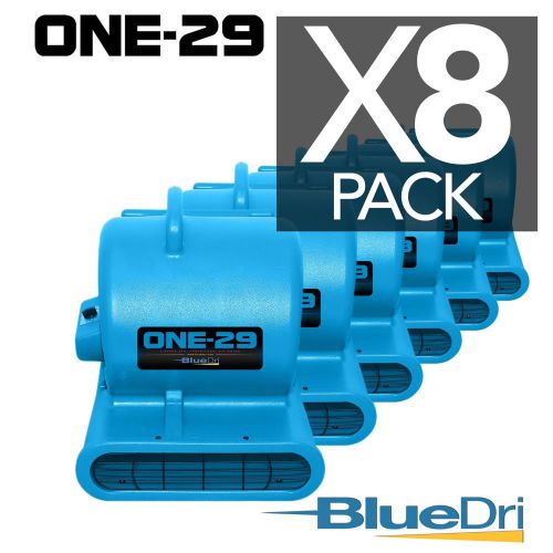 8 Pack BlueDri® ONE-29 Air Mover Carpet Dryer Blower Fan High CFM Low Amp BLUE