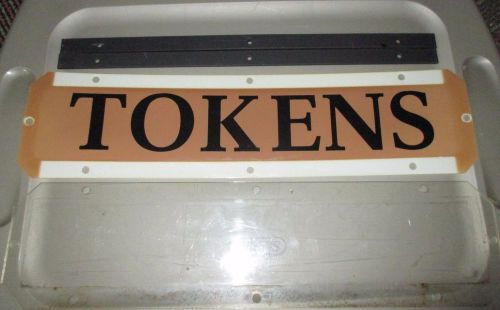 STANDARD CHANGE-MAKERS CHANGER MACHINE SC94TOK CABINET &#034;TOKEN&#034; MARQUEE PIECE,GUC