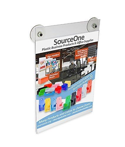 SourceOne Source One 8 1/2 x 11 Inches Sign Holder Glass Window Mount with 2