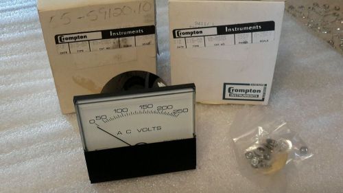 CROMPTON 215-02 A C VOLTS PANEL METER 0-250V (LOT OF 2) NEW $59