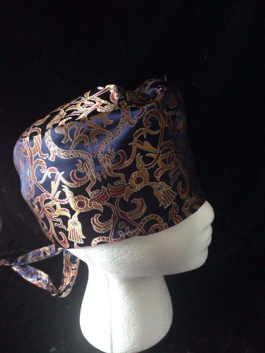 Cooks hat, chef hat, surgical hat blue dragon and  oriental  print