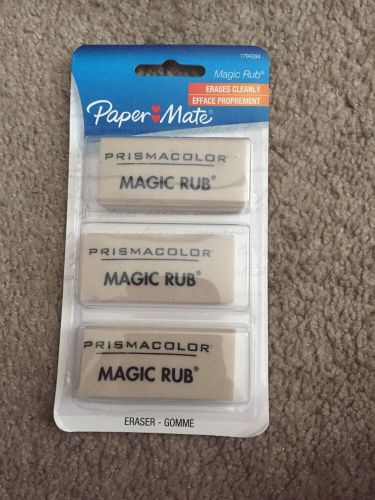 Lot of 3 PaperMate Prismacolor Magic Rub eraser