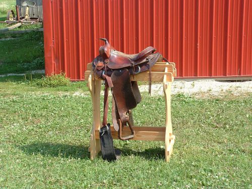 AMISH Pine Saddle Rack Stand No Tool Assembly - wood