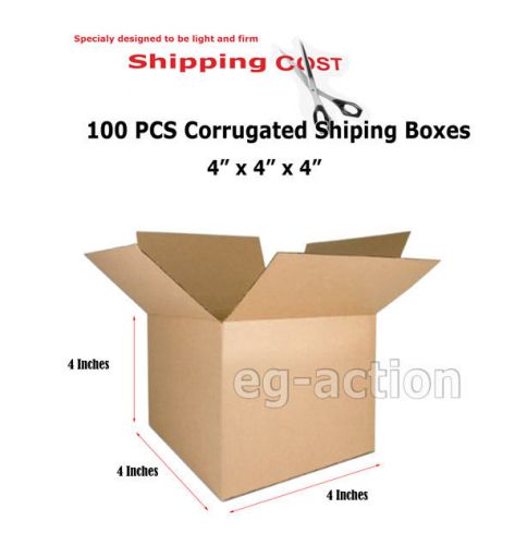 100 4x4x4 Cardboard Packing Mailing Moving Shipping Boxes Corrugated Cartons