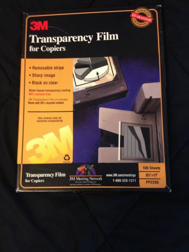 3M Transparency Film for Copiers PP2200 100 Sheets 8.5x11 - Open but Full Box