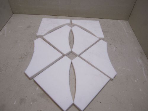 8 PIECES OF 3/8 THICK 4 1/2 CORNER TEFLON SHEET PIECES PTFE