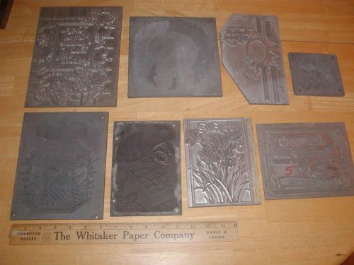 Vintage Embossing Plates Graduation Beer Teddy Bear Mouse  8 pcs