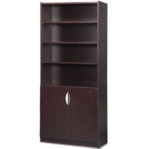 WOODEN MODULAR OFFICE BOOKCASE WITH DOORS Wood Modern Bookcases Espresso Walnut