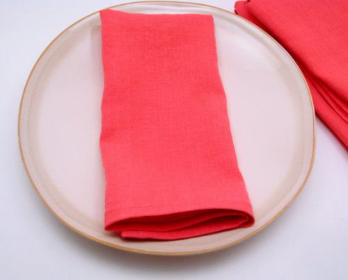 Coral Polyester Napkins - Pack of Dozen 19&#034; x 19&#034;