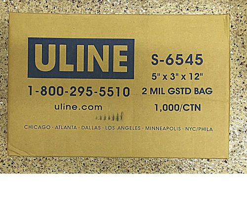 2ML, Clear, Gusseted Poly Bag. ULINE #S-6545. 5 x 3 x 12 inches.