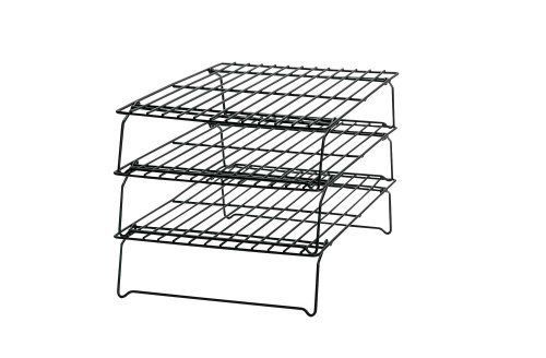 3 Tier Cooling Rack Non Stick Sturdy Stackable Steel Wires Space Efficient Grid