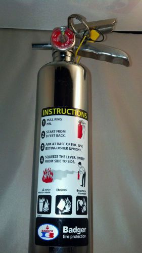 Badger (CHROME) B250M 2.5 lbs. Vehicle Fire Extinguisher 15&#034; NO RESERVE !