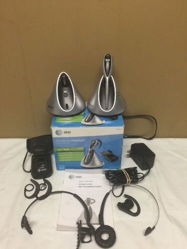 AT&amp;T TL7611 DECT 6.0 Cordless Headset with Headset Lifter, Silver/Black