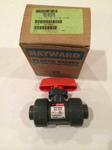 Hayward tb1037s 3/8&#034; pvc true ball valve socket viton new in box for sale