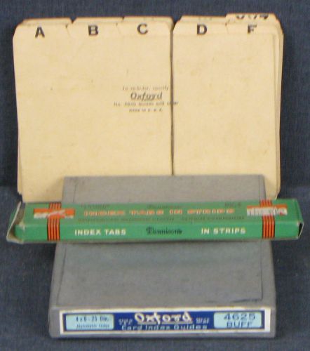 LARGE CARD INDEX GUIDES AND TABS - SCHOOL OR OFFICE SUPPLIES - VINTAGE
