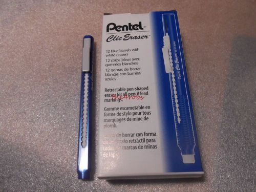 Box of 12 Pentel Retractable Pen Shaped Click Erasers ZE21C