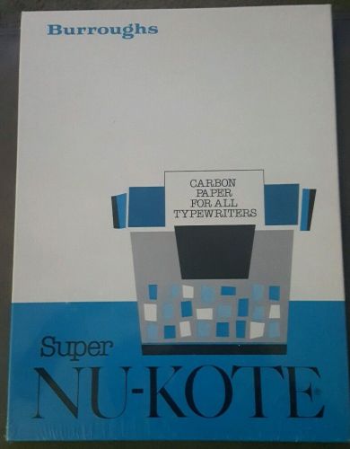 VINTAGE BURROUGHS SUPER NU-KOTE CARBON PAPER FOR ALL TYPEWRITERS - 100 Sheets