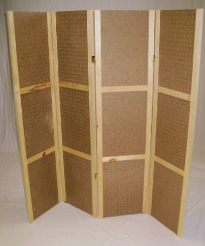 Pegboard display- 58&#034;t, 4 panels hinged-folds flat -new for sale