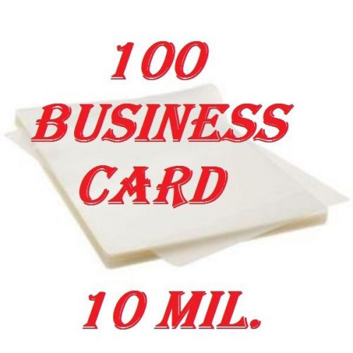 10 Mil  Business Card  100 PK  Laminating Laminator Pouches Sheets
