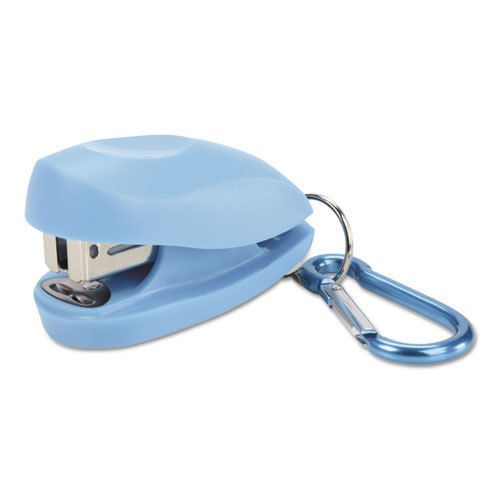 Tot mini stapler with carabiner clip, 12-sheet capacity, green/blue, 2 per pack for sale