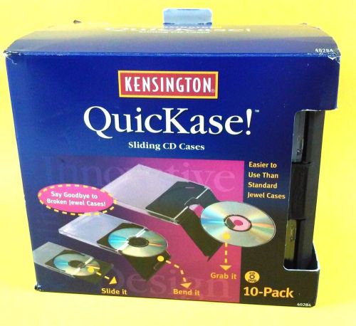 Kensington QuicKase Sliding CD/DVD Cases Pkg of 10  New