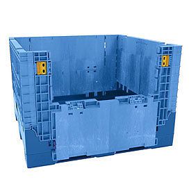 Heavy-duty collapsible bulk containers, 48&#034;wx45&#034;lx34&#034;h, blue for sale