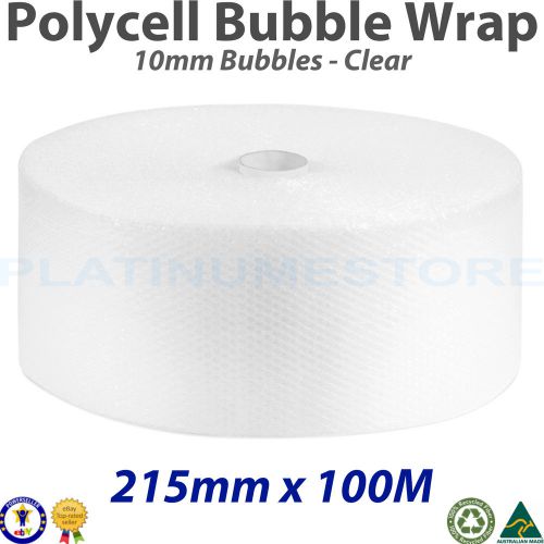 215mm x 100M Meters Bubble Wrap Roll - POLYCELL Clear Bubblewrap 10mm Bubbles