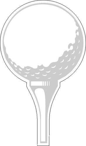 LARGE GOLF BALL SPONSOR SIGN blank ball with tee silhouette