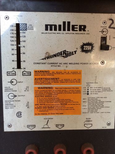 ONE MILLER THUNDERBOLT CONSTANT CURRENT AC ARC WELDING POWER SOURCE STYLE JC-21