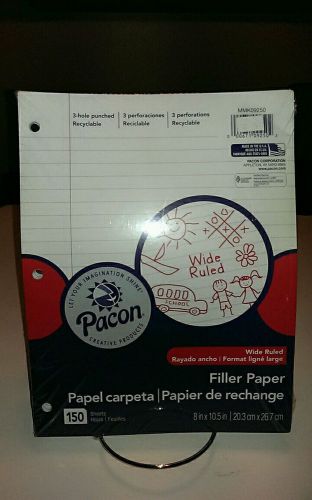 * Free Shipping * Pacon wide Ruled Filler Paper 150 Sheets MMK09250