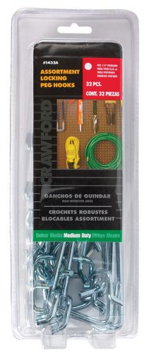 New! crawford peg hooks assortment 11&#034; 32-piece  1432a  free shipping for sale