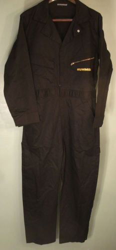 Hummer Mens Coverall L Black Like Nothing Else Zip Front SUV 28&#034;Inseam 38&#034;Waist