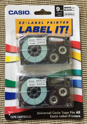 Casio 9 mm Easy Label Tape Black White 2 Pack New Easy Read Text Office Supplies
