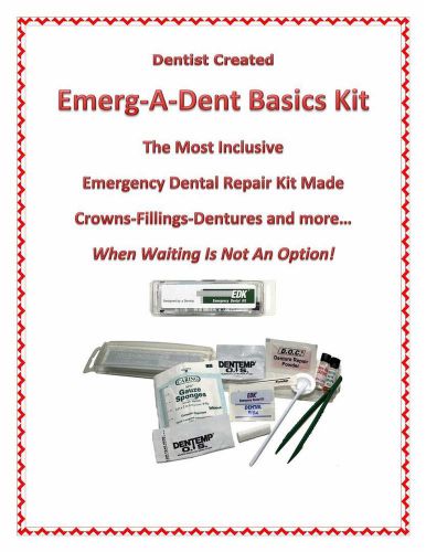Emerg-a-dent basics dental emergency kit for the most common dental emergencies for sale