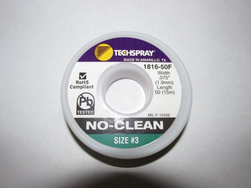 Desoldering braid or solder wick no clean size 3 green 50 ft .075&#034;w - tech spray for sale