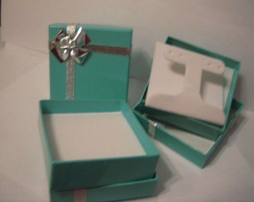 Turquoise bow gift jewelry boxes 10 for sale