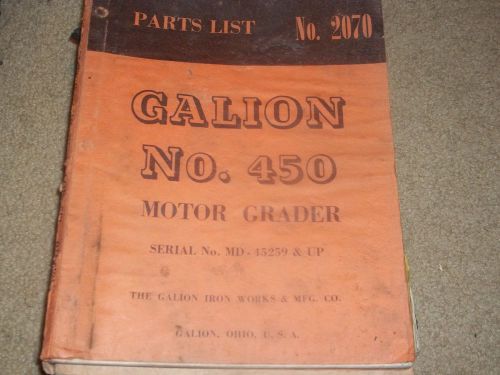Galion no.450 motor grader part list No. 2070