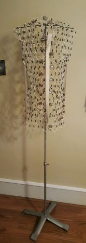 Vintage White Wire Mesh Dress Form With Stand