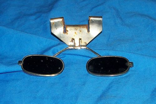 Old flip down welding safety glasses vintage goggles steampunk black eyeglasses for sale