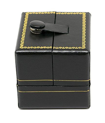 Novel Box® Jewelry Double Door Ring Box in Black Leather Cleveland Collection +