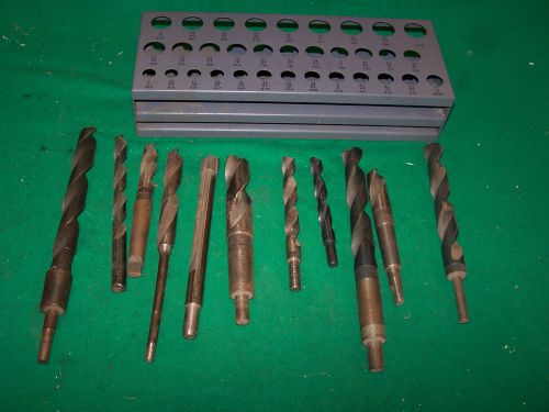 Huot 11975 / 6875 metal drill stand -  includes  assorted large drill bits for sale
