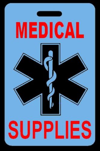 Sky Blue MEDICAL SUPPLIES Luggage/Gear Bag Tag - FREE Personalization - New