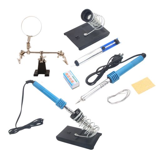 8in1 Household Electric Rework Soldering Iron Tool Set 110V 30W with Magnifier