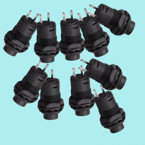 10X  DS-228 DS-426 Black Self-locking Switch Steady NO 12mm Round Switch Control