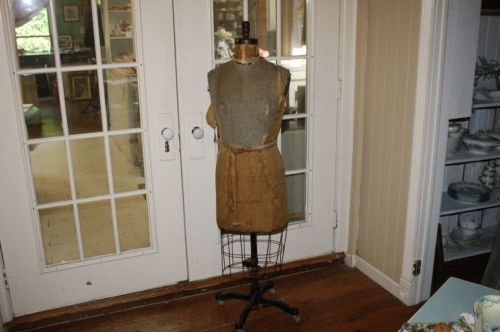 Antique Dress Form 1930 14 Mark Original Cloth Cast Iron Cage Foot Pump