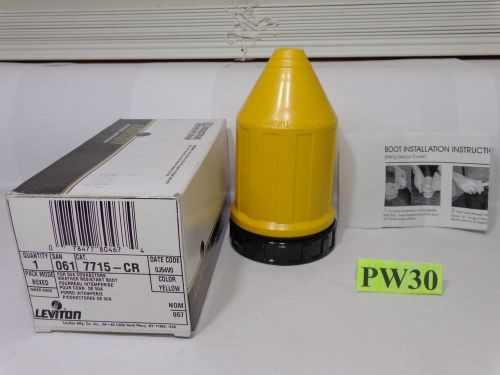 Leviton 7715-CR 50 Amp Twist Lock Yellow Weather Resistant Boot New