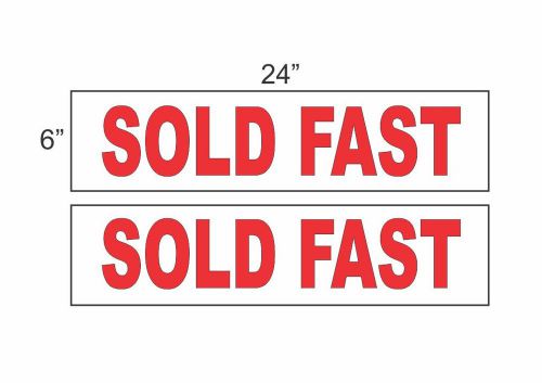 SOLD FAST Red 6&#034;x24&#034; REAL ESTATE RIDER SIGNS Buy 1 Get 1 FREE 2 Sided Plastic